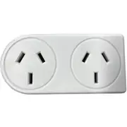 Neway Double Power Adapter - White H 3 Pin SAA Approved AU / NZ 10 Amp - 240V [Neway-DA]