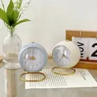Metal Bedside Clock Lamp Retro Style Clock Decoration Ornaments Living Room