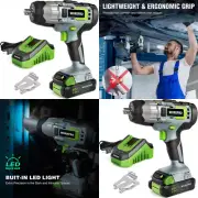 Electric Impact Wrench Cordless 12V High Variable Speed Torque 1/2" Rechargeable
