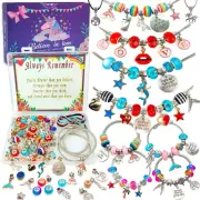 Charm Bracelet Making Kit, Jewelry Supplies, Beads, Unicorn/Mermaid Crafts