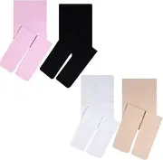 [phnydreg] 4 Pairs Girls Tights 3 4 5 Years Old Girl Dance Tights for Ballet School Costume Gymnastics Dress, Mixed, 3 Years