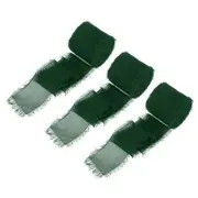 Chiffon Ribbon, 1.5"x7 Yard Silk Dark Green Tulle Satin Fabric Ribbon,3pcs
