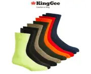 KingGee Mens Bamboo Work Sock Padded Footbed Comfortable Workwear K09270 - Fluro Orange