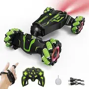 LOOZIX Upgraded Hand Gesture Sensing RC Stunt Car with Lights Music, Spray Fog Gesture RC Car Remote Controll Transformed Car 360° Spins All Terrains Monster Truck for Boys