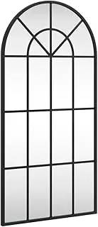 40x80 cm Black Wall Mirror with Arch Iron Frame - Elegant Decor for Living Room, Bedroom, or Hallway - Durable & Stylish Solution for Small Spaces