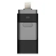 3 In 1 64Gb 8 Pin + Micro Usb + Usb 3.0 Metal Push-Pull Flash Disk With Otg Function(Black)