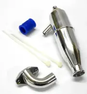 1/10 Scale Nitro RC Buggy Alloy Polished Side Exhaust Muffler Pipe Right Hand