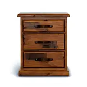 VI Jamaica Solid Timber 3 Drawer Bedside Table