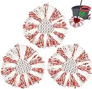 3 Pack Upgraded Deep Clean Refill Compatible with O Cedar EasyWring Spin Mop & Bucket System Microfiber Mop Heads Refill for Ocedar Easywring 1 Tank Spin Mop System, 40% More Cleaning Power, Scrub Pad