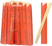 Bamboo Chopsticks Disposable 8 Inch 80 Pairs, UV Treated Individually Wrapped...