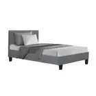 Bed Frame King Single Size Base Mattress Platform Fabric Wooden Grey NEO New