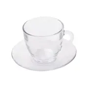 6pc Duralex Gigogne 220ml Tea Cup & Saucer Set - Clear