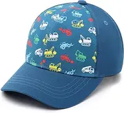 [Hpegny] Toddler Baseball Hat - Soft & Lightweight Kids Hat - Cute Printed Baby Ball Cap for Boys & Girls 2-4T, A3-excavator, 2-4 Years