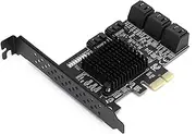 SATA Card 8 Port, PCIE to SATA 3.0 Controller Expansion Board with Low Profile Bracket, PCI-E 1X 2X 4X 8X 16X SATA3.0 Interface Expansion Card for Windows 7/8/XP/10 Fit for Ubuntu