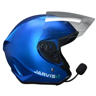 JARVISH AT5藍牙安全帽 煙波藍 AT5安全帽含AT-Kit 智慧語音藍牙耳機 3/4罩 半罩