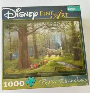 Disney Snow White Fine Art 1000 Pc Puzzle Off to Home We Go Buffalo w Poster NEW