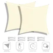 2 Pack 18x18 Ft 97% UV Block Square Sun Shade Sail HDPE Canopy Patio Pool Yard