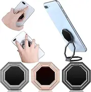 3 Pieces Cellphone Ring Holder Foldable Finger Kickstand 360° Rotation Cell Phone Stand Adjustable Phone Holder for Desk, Magnetic Car Mount, Phone Back Grip, 3 Colors