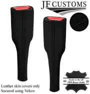 BLACK STITCH NAPPA LEATHER 2X SEAT BELT LONG COVER FOR MINI R50 R52 R53 01-06 (for: Mini)