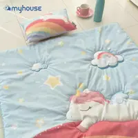 在飛比找ETMall東森購物網優惠-【myhouse】韓國攜帶式兒童防蟎睡袋 - 獨角獸
