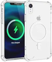 Phone Case (Compatible with Magsafe Devices) Wireless Charging, Scratch Resistant & Back Grippy Protective Frame Clear Shockproof Cover (Clear, iPhone XR)