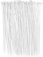 BOROLA Colorful Cable Zip Ties, 100 Packs Self Locking Wire Ties, Perfect for Home, Office, Garage and Workshop (White, 8 Inch)