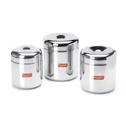 Steel Vertical Utility Canisters/Ubha Dabba/Storage Containers Set of 3pc