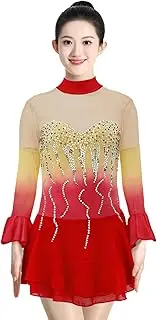[Zagitova] Ice Figure Skating Dress for Girls Gradient Women Competition Practise Dance Clothing with Shiny Rhinestone