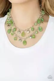 Paparazzi Rainbow Shine - Green - Necklace & Earrings
