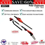 Cordless Pole Chainsaw Hedge Trimmer Pruner 20V Adjustable Tree Brush Cutter Kit