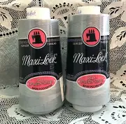 NEW 2 Gray maxi-lock 3000Yd spools 100% polyester overlock sewing thread TEX 27