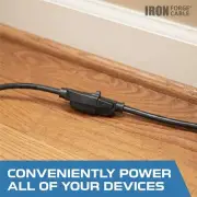 25 Ft Outdoor Extension Cord with 45° Angled Flat Plug - 16/3 SJTW Durable Black