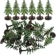 JOINPAYA 20 Pcs Mini Christmas Tree: Small Tabletop Pine Trees Desktop Statue Sand Table Decorations for Xmas Holiday Party Home Decor