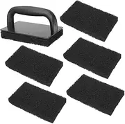 1Set Cleaning Brush Grilled Rack Brush with Practical Sponge Brush Handle and Cleaning Brushes for Barbecue Grate Cleaning