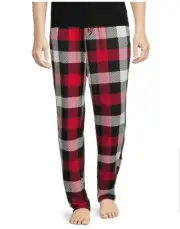 PLAID Lounge Sleep Pants XLARGE 40-42 RED WHITE & BLACK Pajama PJ UNISEX BNWT