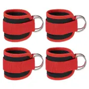 4Pcs Ankle Strap for Cable Machine, Gym Cable Kickback Ankle Wraps, Red