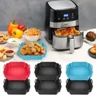 2Pcs Air Fryer Silicone Pot with Handle Reusable Air Fryer Liner Heat FaacQ