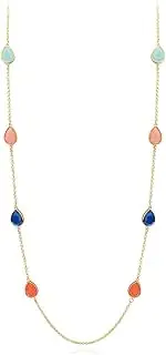 [FAMARINE] Vintage Tribe Chunky Collar Necklace, Geometry Acrylic Pendant Bib Statment Necklace Multicolor Costume Jewelry for Women