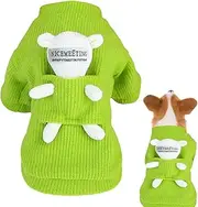 Cute Dog Sweater - Pet Sweater with Bear Doll | Turtleneck Thicken Cozy Jacket for Large Cat Autumn Knitted Pet Costume Clothes