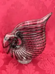 NEW FLAWLESS Unique MURANO Italy Glass Crystal SNAIL ESCARGOT SHELL VASE PITCHER