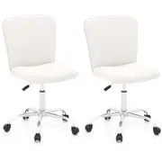 Costway 2PCS Height-adjustable Mesh Office Chair Swivel Computer Desk Chair