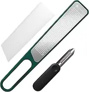 linoroso Lemon Zester & Peeler 2 in 1, Multifunction Kitchen Tool - Handheld Grater for Cheese, Lemon, Peeler for Potato, Carrot, Cucumber - Razor Sharp Stainless Steel Blade with Protective Cover