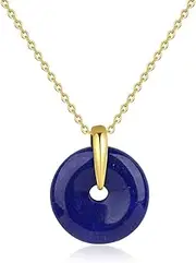 [COAI] Women's Doughnut Pendant Necklace Made of Gemstone with 925 Silver Chain