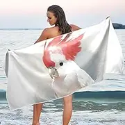 YMXFXP Microfiber Thin Lightweight Beach Towel Parrot Red White Quick Dry Pool Towels 30” x 60” Sand Free Absorbent Yoga Camping Towel for Gym, Gym, Picnic M