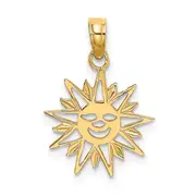 14K Yellow Gold Smiling Sun Charm