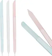 3 Pieces Glass Cuticle Pusher and Nail File, Cuticle Remover Dual Ended Manicure Stick for Natural Nails