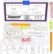 Swpeet 68Pcs Concrete Wall Hooks Kit, Picture Hanging Hooks, Picture Frame Hangers, Invisible Hanger Hooks, No Damage Wall Hooks in Drywall Stucco Concrete Hard Walls for Photo Frame Paintings