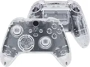 eXtremeRate Transparent Clear Controller Full Set Housing Shell Case w/Buttons for Xbox Series X/S, Custom Replacement Side Rails Front Back Plate Cover for Xbox Series S & Xbox Series X Controller