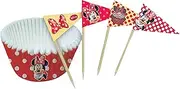 Disney Bistrot Minnie Mouse Muffin Cases with Picks (Pack of 48) (UK Size: One Size) (Red/White/Yellow)