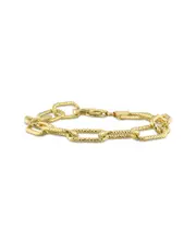 18K Over Italian Silver Paperclip Chain Bracelet